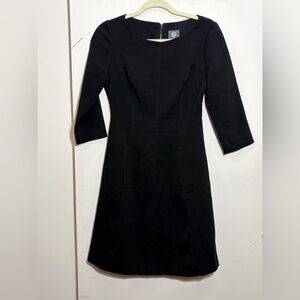 Vince Camuto Black 3/4 Sleeve Ponte Sheath Dress Size 2